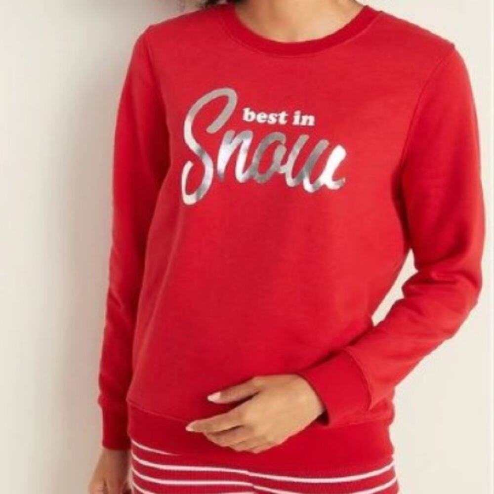 Old Navy “Best in Snow” Crewneck Pullover Sweatshirt Size L